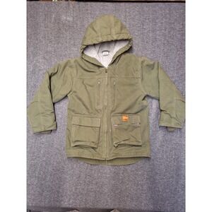 Carhartt Jacket Green Sherpa Lined Coat Duck Canvas Work Chore Medium 10/12 Teen